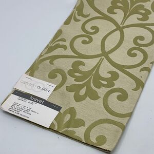 Kravet Candice Olson Spring Green Scrolled Polyester/Rayon Blend Fabric Sample‎